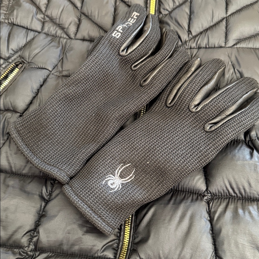 Lane Bryant Black Puffer Coat with Hood and pair of Spyder Gloves - Picture 14 of 15